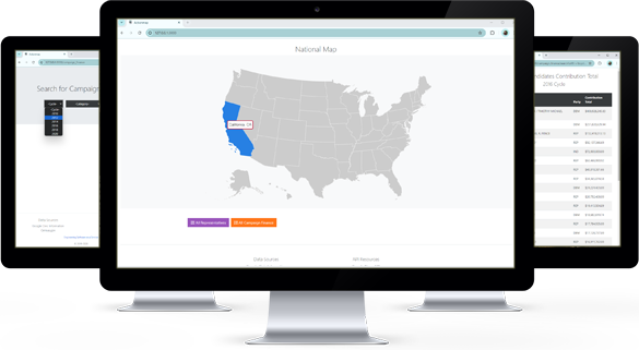 Multiple views of the actionmap app.
