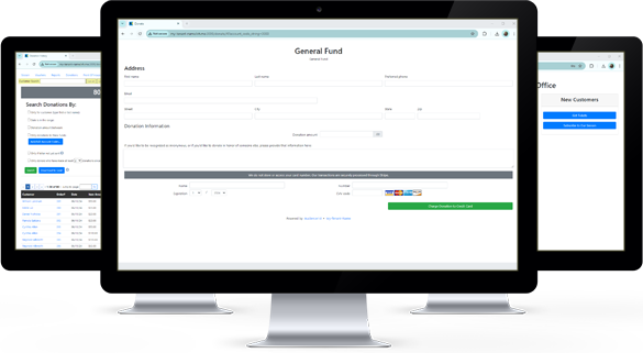 Multiple views of the Audience1st app.