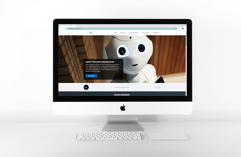 Desktop view of the ACM Clovis chapter website